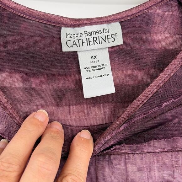 Catherine’s Tiered Ruffle Womens Top Sz 4X Whimsigoth Boho Indie Tie Dye FLowy - Picture 8 of 9